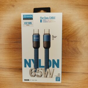 کابل 65W Soloffer CC105 Type-C به Type-C PD 3.0 + تخت نایلونی 1 متر – مک‌بوک، S24، آی