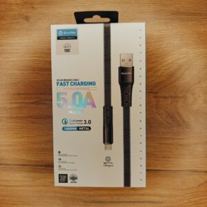 کابل میکرو Soloffer CC53 5A + QC 3.0 + نایلون بریدد 100cm – شارژ سریع + ضد پارگی!