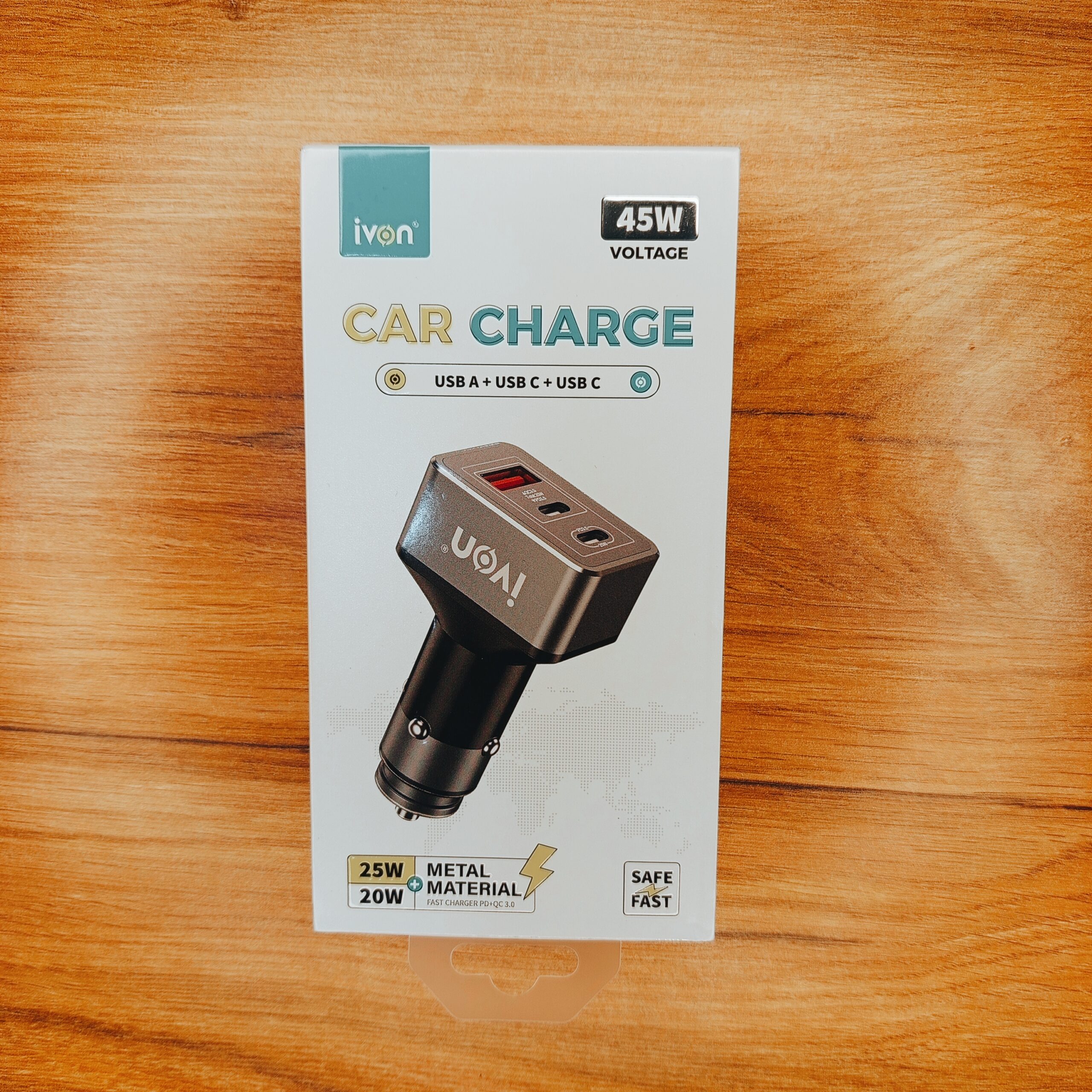 شارژر فندکی ۴۵ وات آیفون IVON CC43