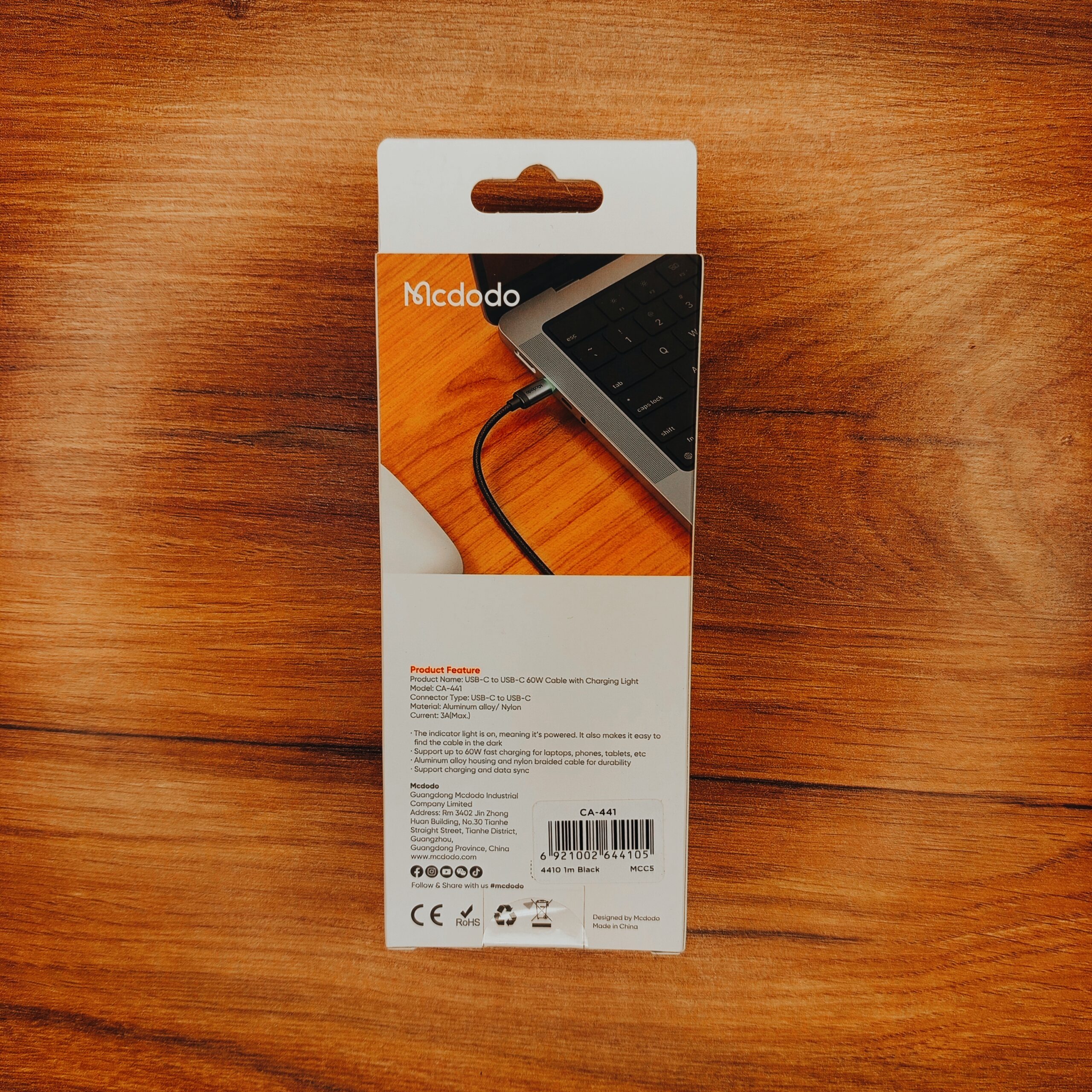 کابل Type-C به Type-C مک دودو CA-441 – ۶۰ 2 کابل Type-C به Type-C مک دودو CA-441 – ۶۰ (2)